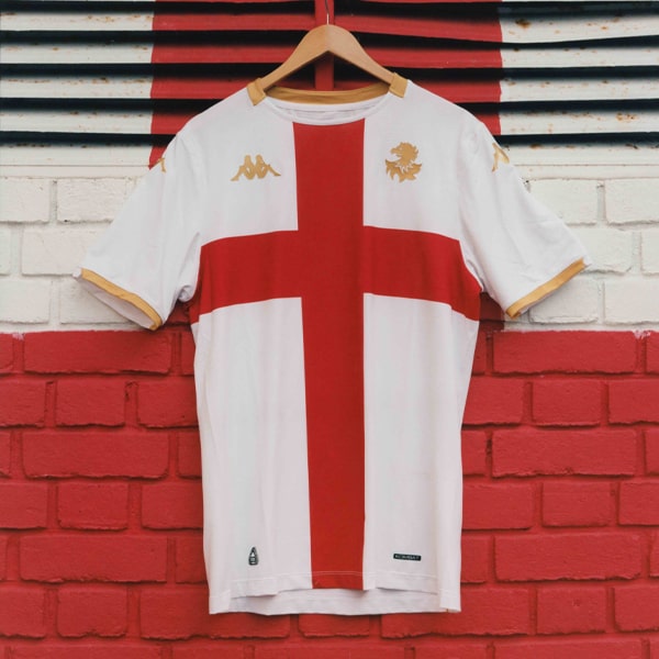 Complet Maillot Genoa Away 2025/26 Kappa - Enfant - Blanc - Choix Du Joueur Et Numéro - Neuf Avec étiquettes