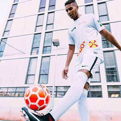 Virgil Abloh Off White Football Kits at Art Basel Miami SoccerBible